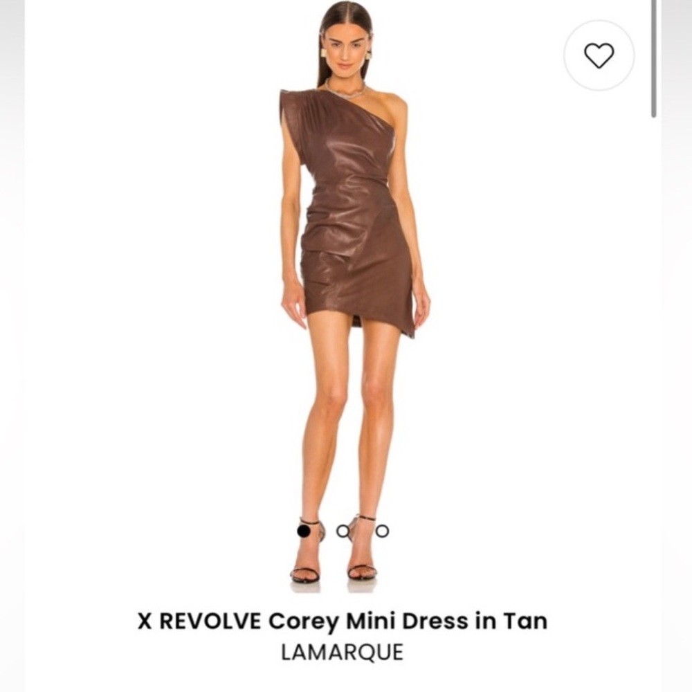 LAMARQUE One-Shoulder Dress in Brown
